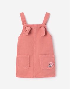 Розовый джинсовый сарафан с карманами для малышки Gloria Jeans