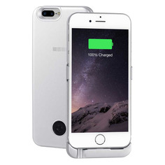 Внешний мод батарея Interstep для iPhone 6 Plus/6s Plus/7 Plus/8 Plus 5000mAh Lightning серебристый