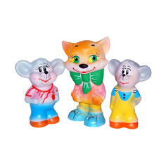 Набор игрушек для ванны Кудесники Кот с мышками из 3 предметов