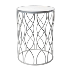 Столик интерьерный с белым мрамором Glasar 40x40x55 см ГЛАСАР