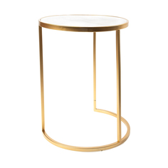 Столик интерьерный с белым мрамором Glasar 32x32x43 см ГЛАСАР