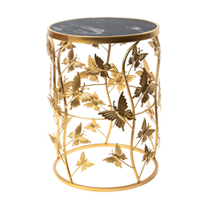 Столик интерьерный с чёрным мрамором Glasar 35x35x47 см ГЛАСАР