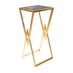 Подставка интерьерная с черным мрамором Glasar 28x28x65 см ГЛАСАР