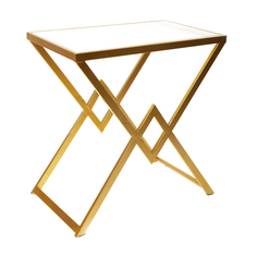 Столик с белым мрамором Glasar 53x33x54 см ГЛАСАР