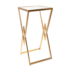 Подставка интерьерная с белым мрамором Glasar 33x33x70 см ГЛАСАР