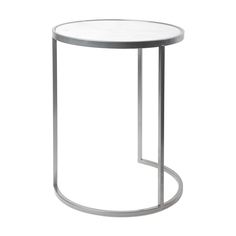 Столик интерьерный с белым мрамором Glasar 40x40x50 см ГЛАСАР