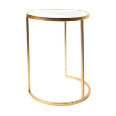 Столик интерьерный с белым мрамором Glasar 40x40x50 см ГЛАСАР