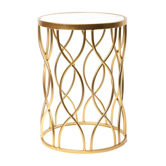 Столик интерьерный с белым мрамором Glasar 32x32x45 см ГЛАСАР