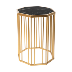 Столик интерьерный с черным мрамором Glasar 34x34x44 см ГЛАСАР