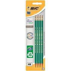 Карандаш Bic чернографитовый с ластиком 4 штуки