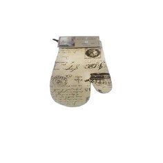 Прихватка-рукавица Linen Париж бежевая льняная 21х21х0,5 см Без бренда