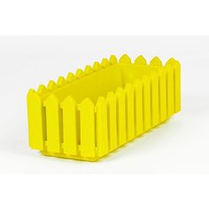 Ящик Лардо 47х19,2х16 см пластиковый желтый с поддоном Без бренда