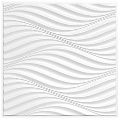 Панель 3D ПВХ листовая Порту Белый 595х595х10 мм Rakitta