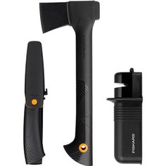 Промо-набор Fiskars в тубусе (топор + нож + точилка) 1,8 кг