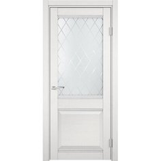 Дверь межкомнатная Casaporte Милан Шале белое 70x200 см остекленная