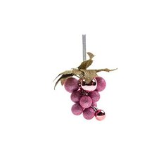 Елочная игрушка Виноград розовый 23,5 см Без бренда