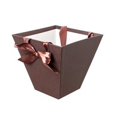 Коробка для букета 105x195x180 мм картонная коричневая Без бренда