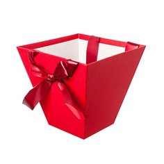 Коробка для букета 105x195x180 мм картонная красная Без бренда