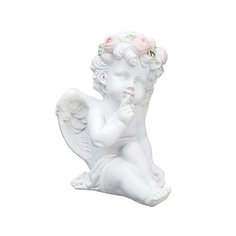 Статуэтка Ангел с венком белый 6,5x5,3 cм Без бренда