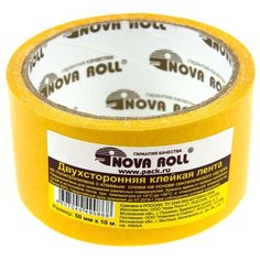 Клейкая Лента NOVA ROLL двусторонняя 50 мм х 10 м белая Novaroll