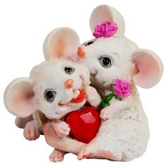 Фигурка Влюбленные мышата белая 12,5 см Без бренда