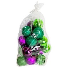 Набор новогодних шаров фиолетовые, зеленые 6 см 20 шт OBI