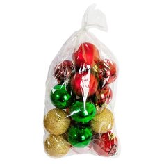 Набор новогодних шаров красные, золотые, зеленые 6 см 20 шт OBI