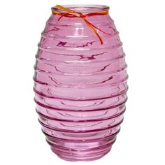 Ваза стеклянная Лайт сиреневая с лентой 7,4х19,5 см ЗАВОД ЭЛЕТЕХ