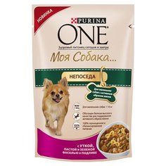 Влажный корм для собак Purina One кусочки в соусе с уткой и фасолью 100 г