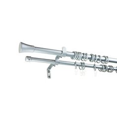 Карниз для штор настенный двухрядный матовое серебро 160-300 см OBI