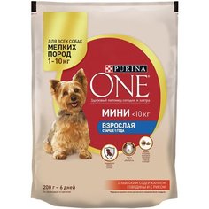 Корм Purina One для всех видов мелких пород собак говядина с рисом