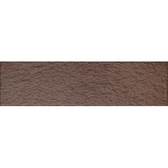 Клинкерная плитка Керамин Амстердам камень коричневая рельефная 24,5х6,5 см