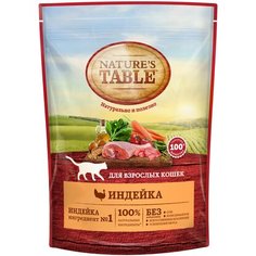 Сухой корм для кошек NATURES TABLE гранулы с индейкой 190 г