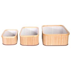Набор корзин для хранения бамбук 3 шт Без бренда