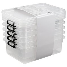 Набор контейнеров пластик прозрачный 10 л 5 шт Без бренда