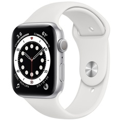 Смарт-часы Apple Watch Series 6 44 мм серебристый, спортивный ремешок