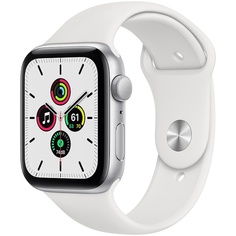 Смарт-часы Apple Watch SE 44 мм серебристый, спортивный ремешок