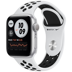 Смарт-часы Apple Watch Nike Series 6 44 мм серебристый, спортивный ремешок
