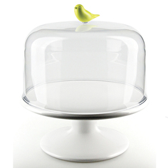 Подставка для сладостей sweet tweet с крышкой (qualy) прозрачный 26 см.