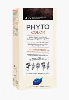 Краска для волос Phyto 4.77 ФИТОКОЛОР, насыщенный глубокий каштан, 50/50/12.
