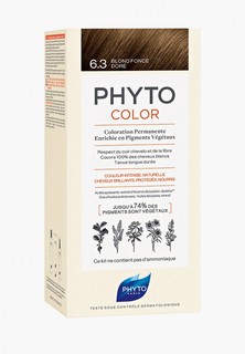 Краска для волос Phyto 6.3 ФИТОКОЛОР, темный золотистый блонд, 50/50/12.