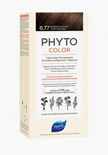 Краска для волос Phyto 6.77 ФИТОКОЛОР, светлый каштан - капучино, 50/50/12.