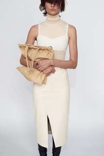 Юбка миди из искусственной кожи Zara