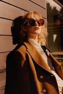 Двубортное пальто из смесовой шерстяной ткани Zara