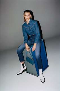 Джинсовая куртка рубашечного кроя с заклепками Zara