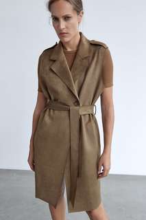 Жилет из искусственной замши Zara
