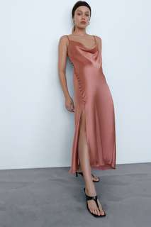 Платье в бельевом стиле из сатина Zara