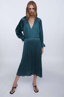 Платье оверсайз из сатина Zara
