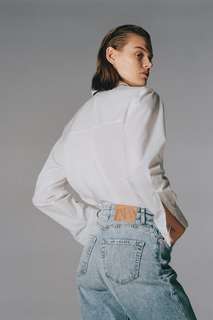 Джинсы z1975 прямого кроя с высокой посадкой Zara