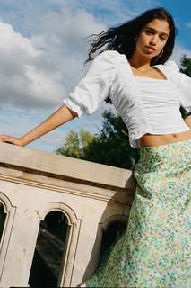 Юбка из атласной ткани с принтом Zara